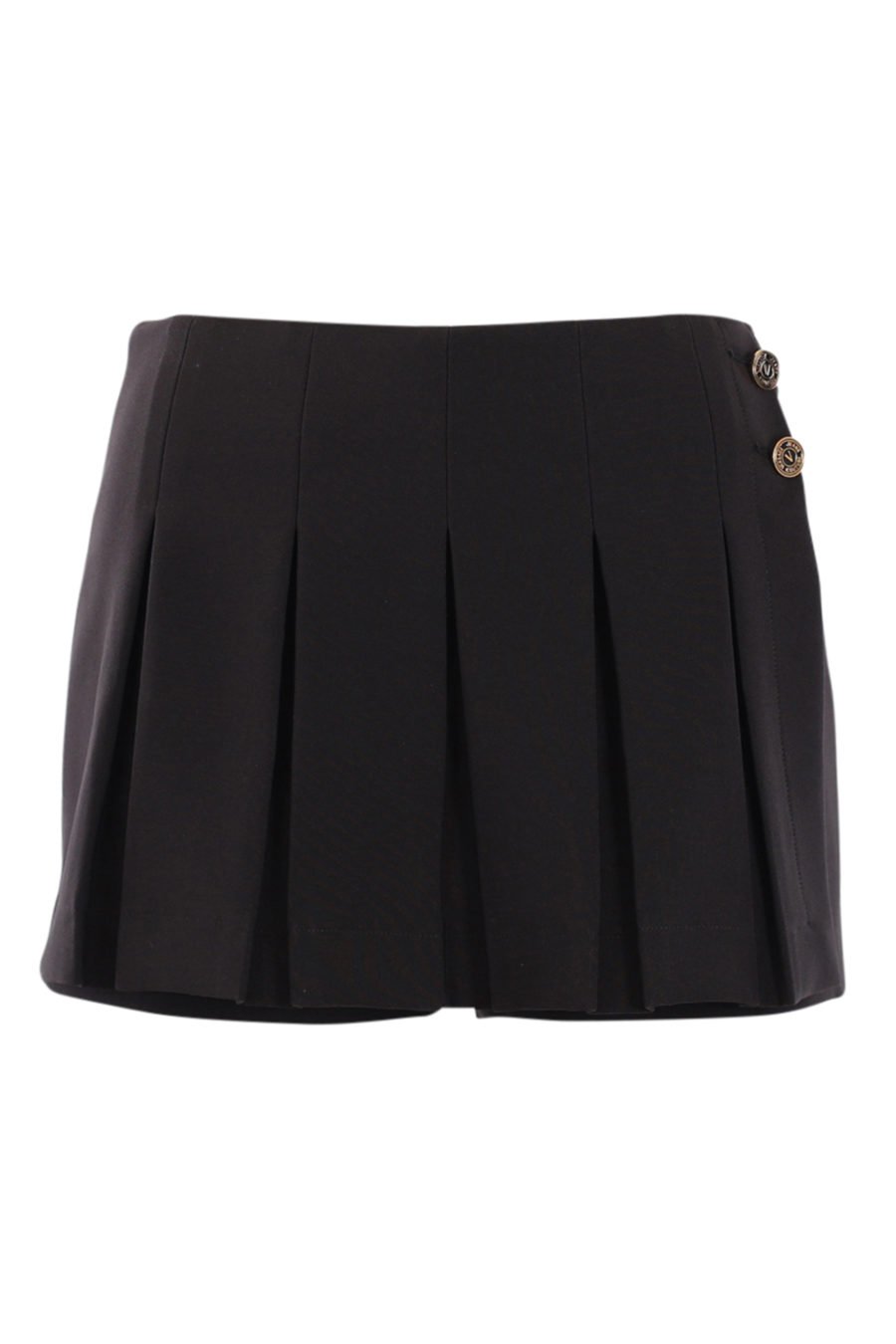 Black pleated shorts with gold buttons - IMG 0582
