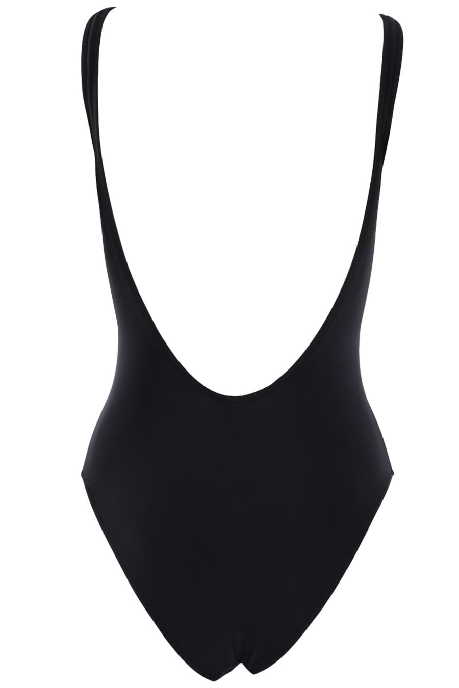 Black one-piece swimming costume with large white logo - IMG 0623