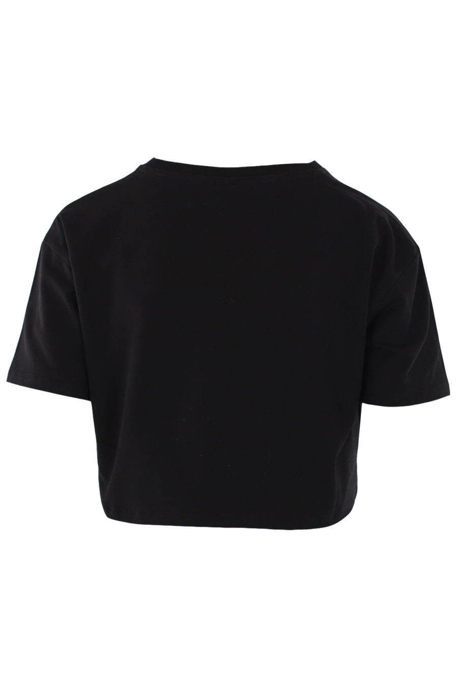 Schwarzes kurzes T-Shirt mit mehrfarbigem Strandlogo - IMG 0748
