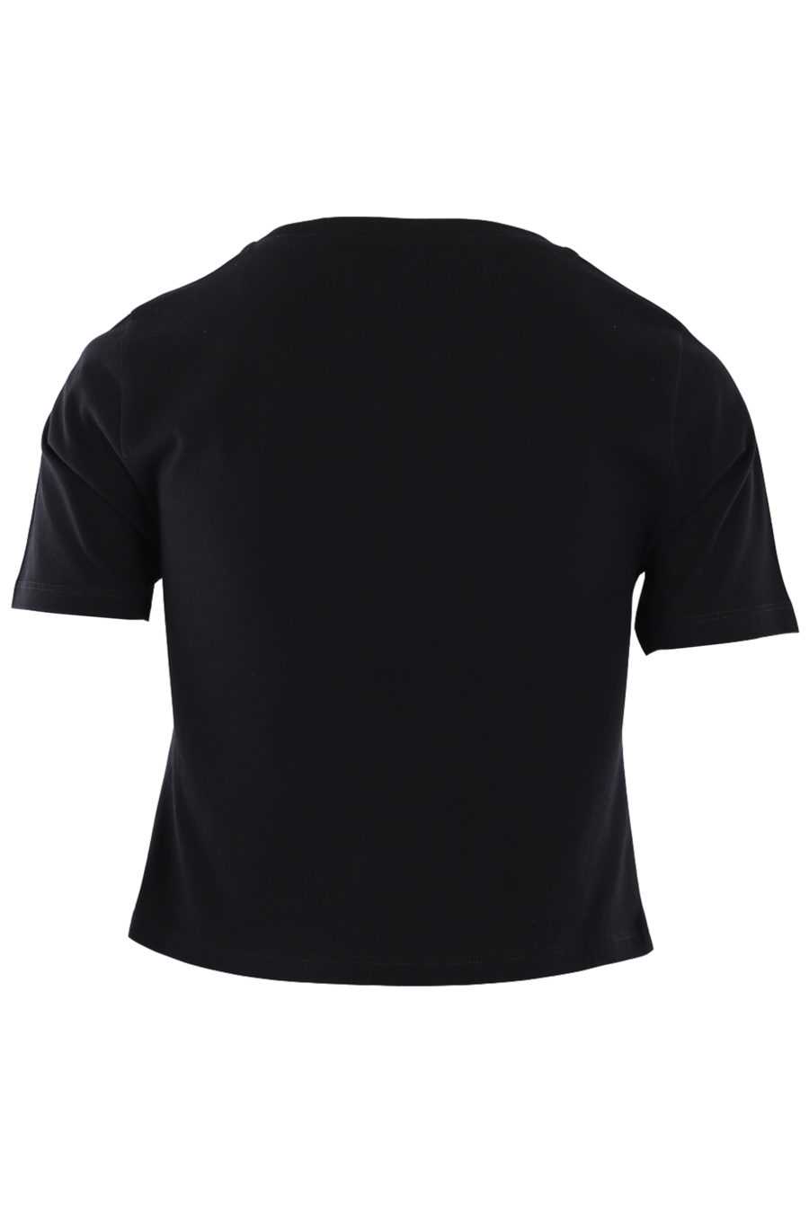 Schwarzes kurzes T-Shirt mit tropischem Logo - IMG 0755