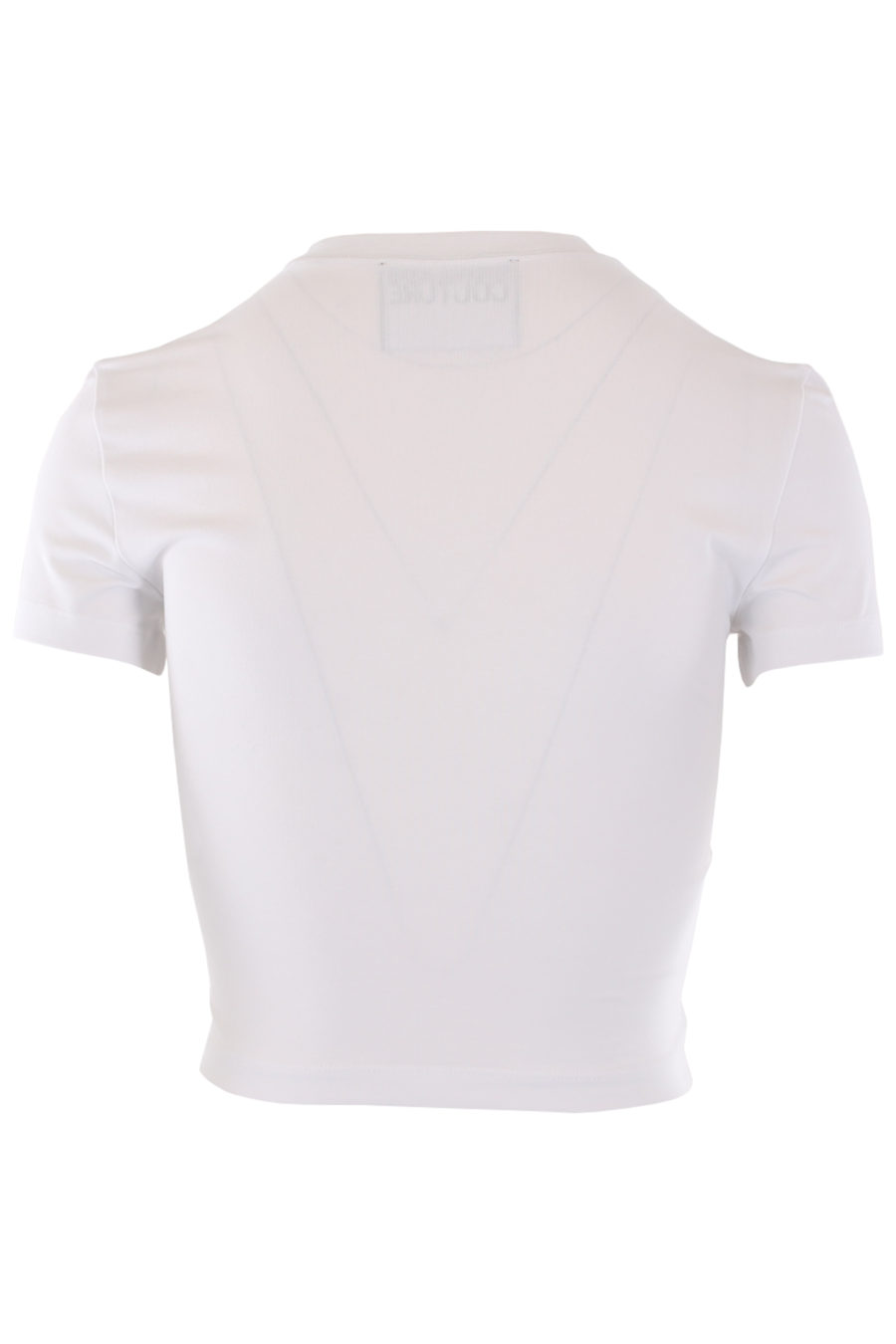 Weißes T-Shirt mit lila schillerndem Logo - IMG 0764