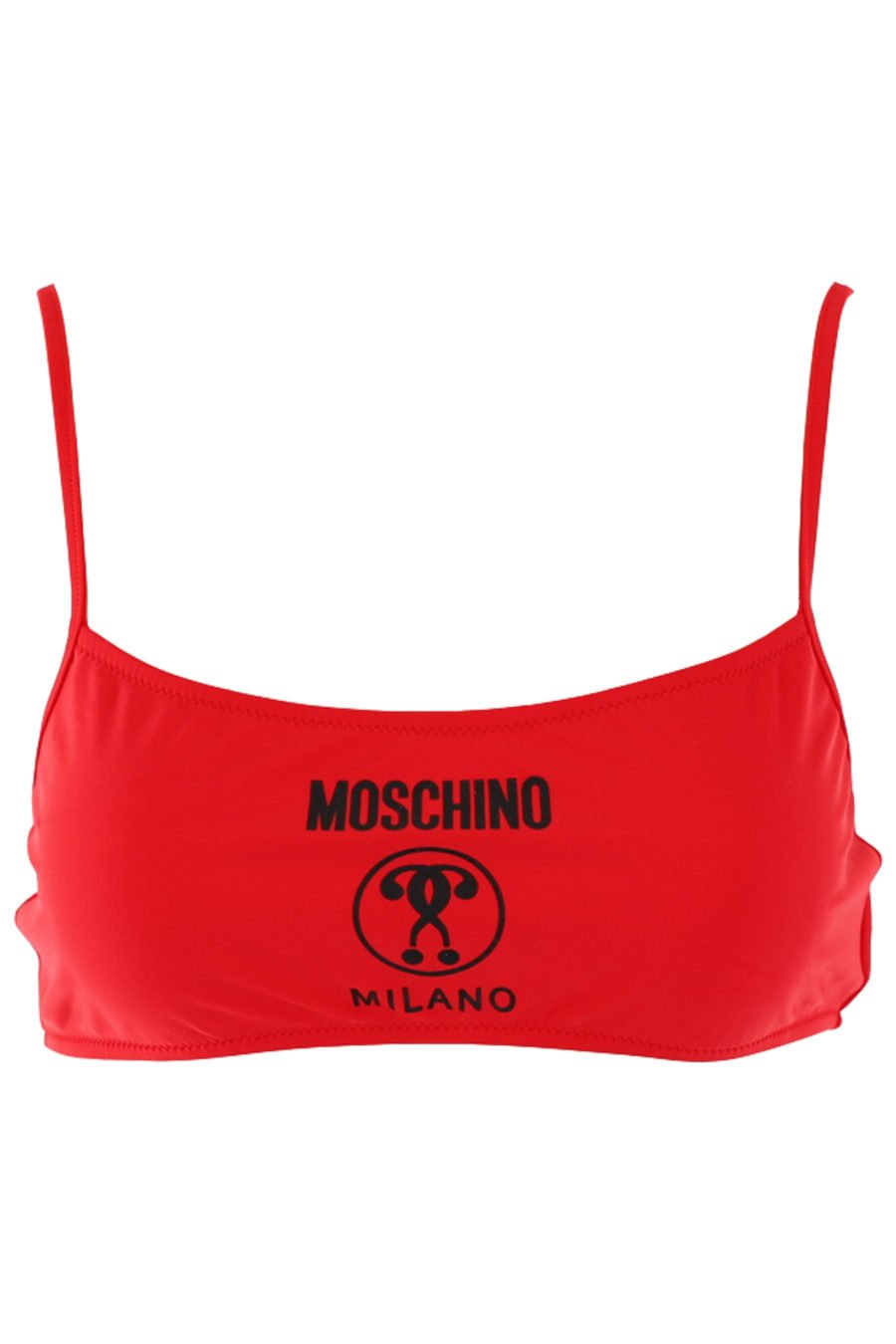 Straight bikini top red with black double question logo - IMG 0765