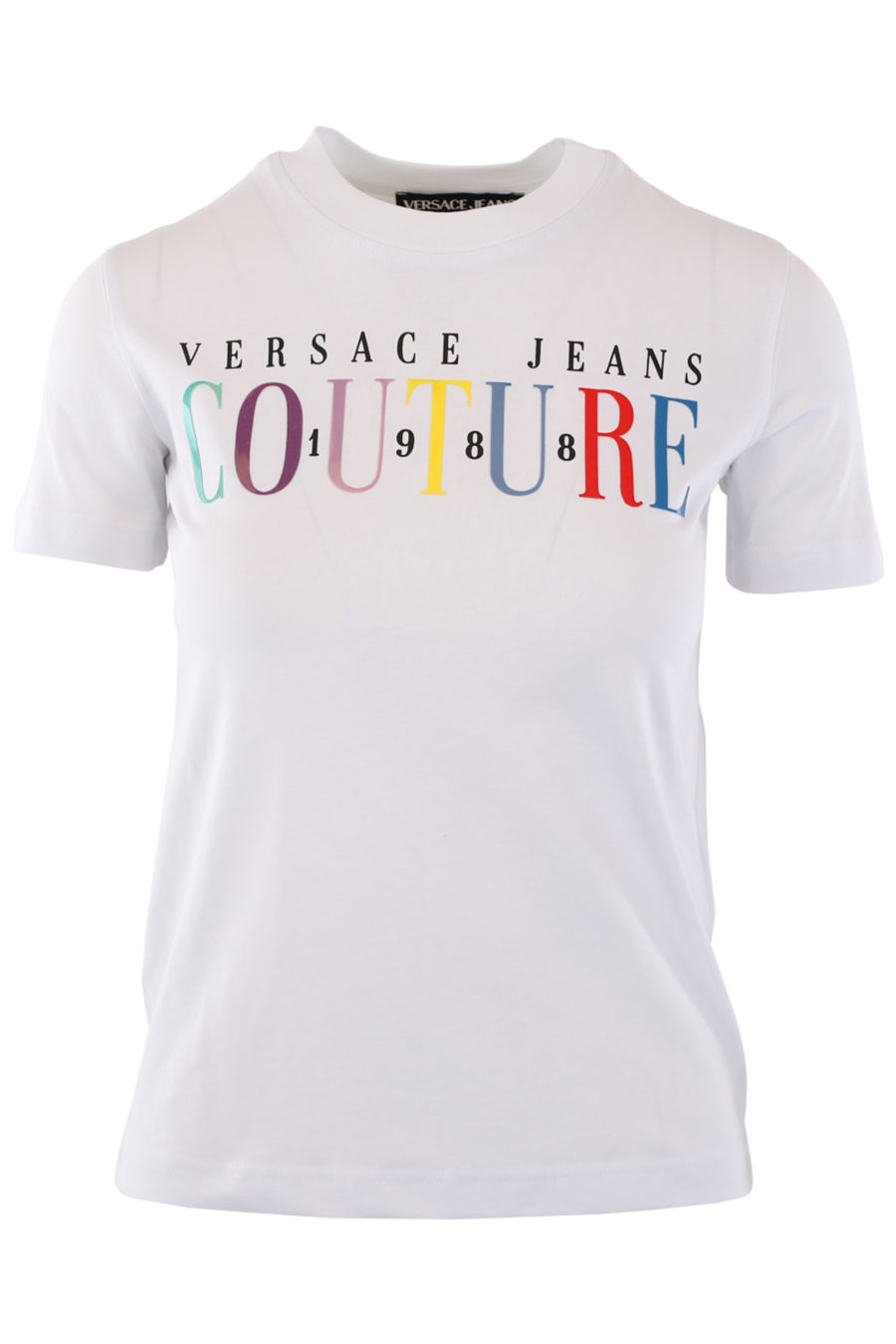 Camiseta blanca con logo multicolor centro - IMG 0793