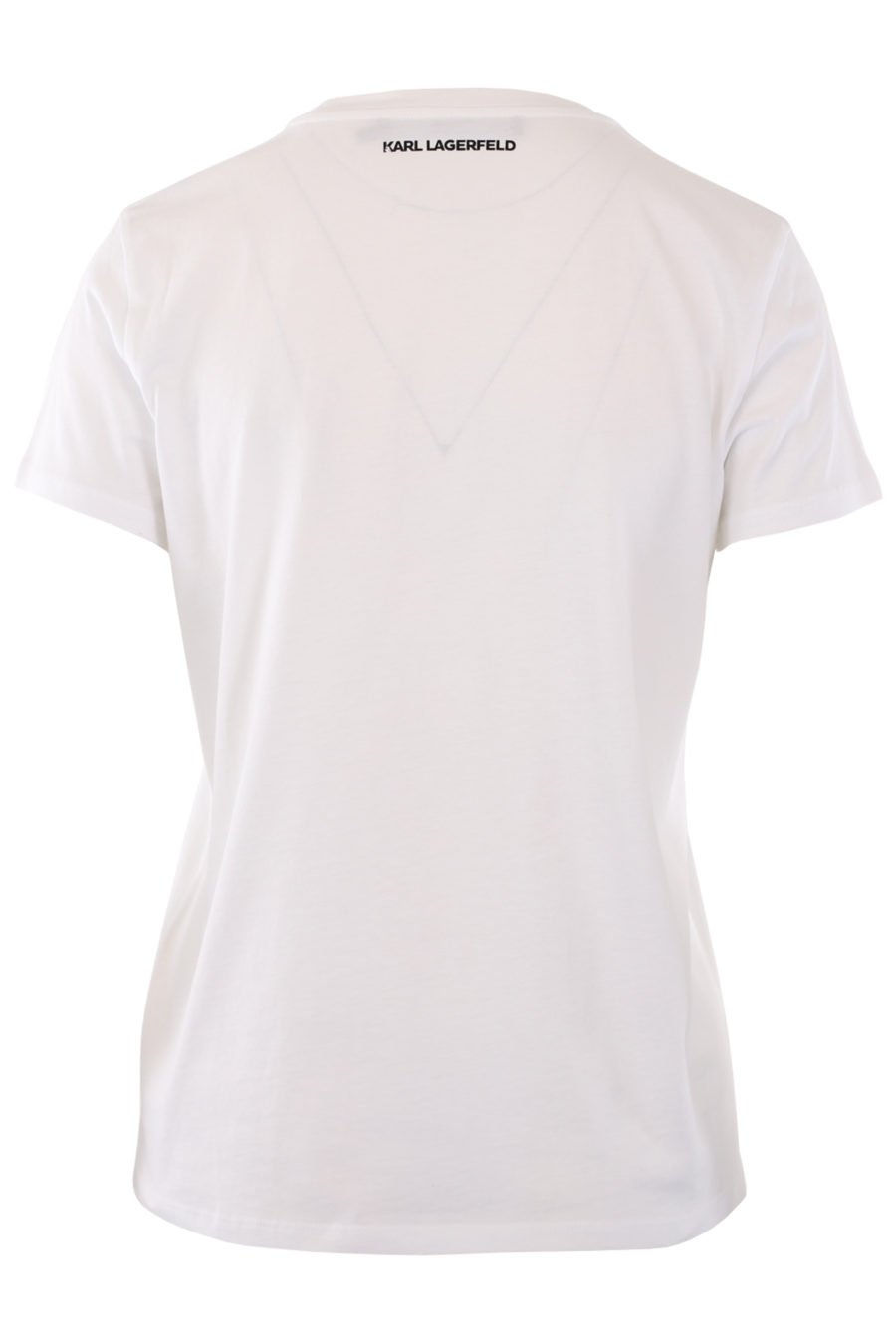 Camiseta blanca con logo "karl" multicolor de goma - IMG 0797