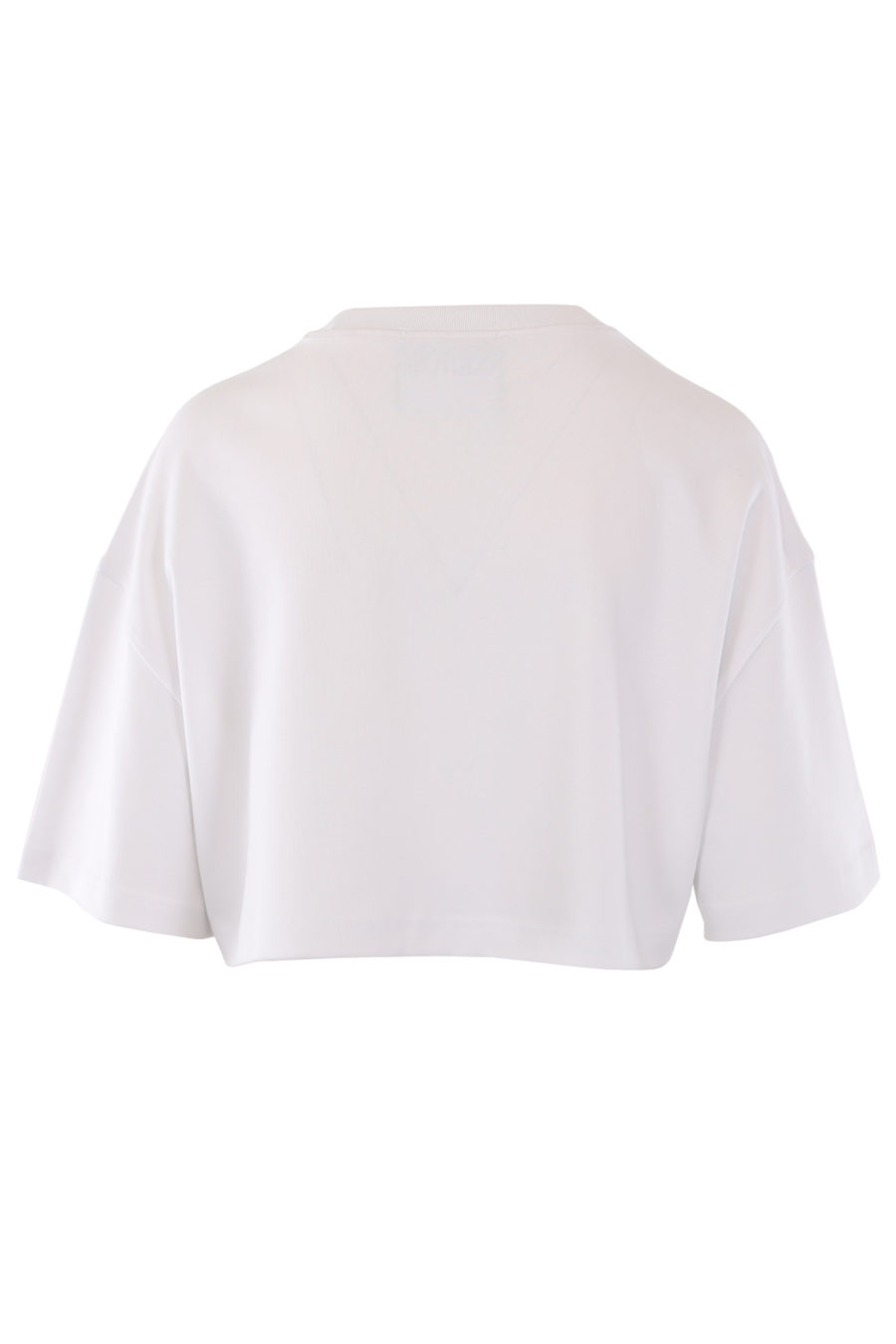 Camiseta corta blanca con logo flores - IMG 0808