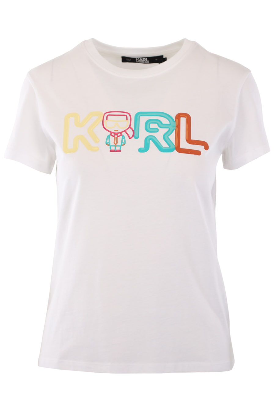 Camiseta blanca con logo multicolor de goma - IMG 0810
