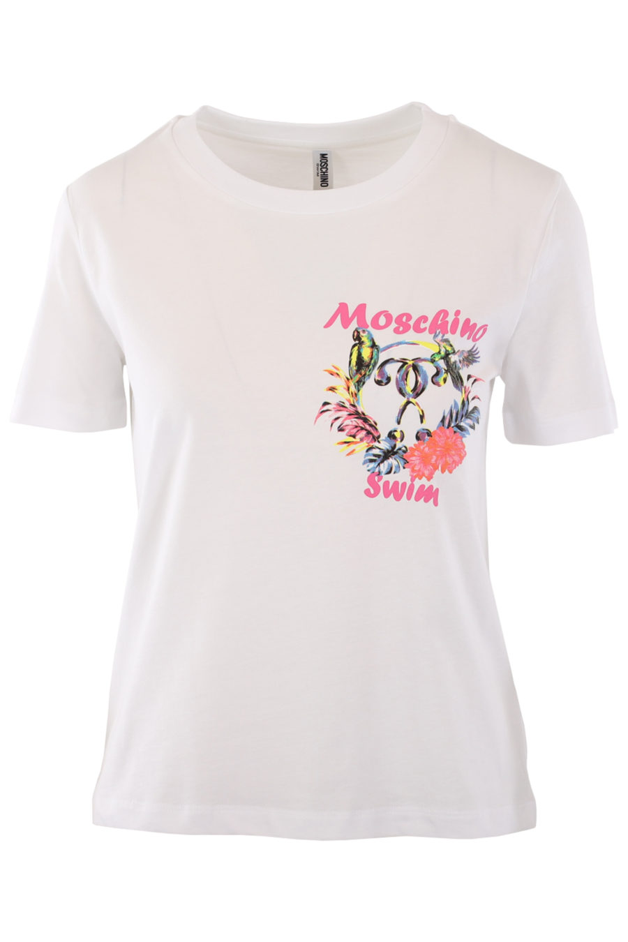 T-shirt branca com logótipo tropical - IMG 0813
