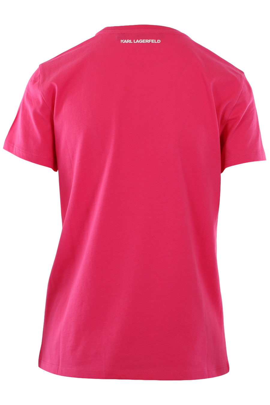 Fuchsia T-shirt with multicoloured rubber logo - IMG 0817