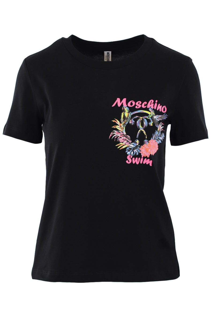 T-shirt noir avec logo tropical - IMG 0819
