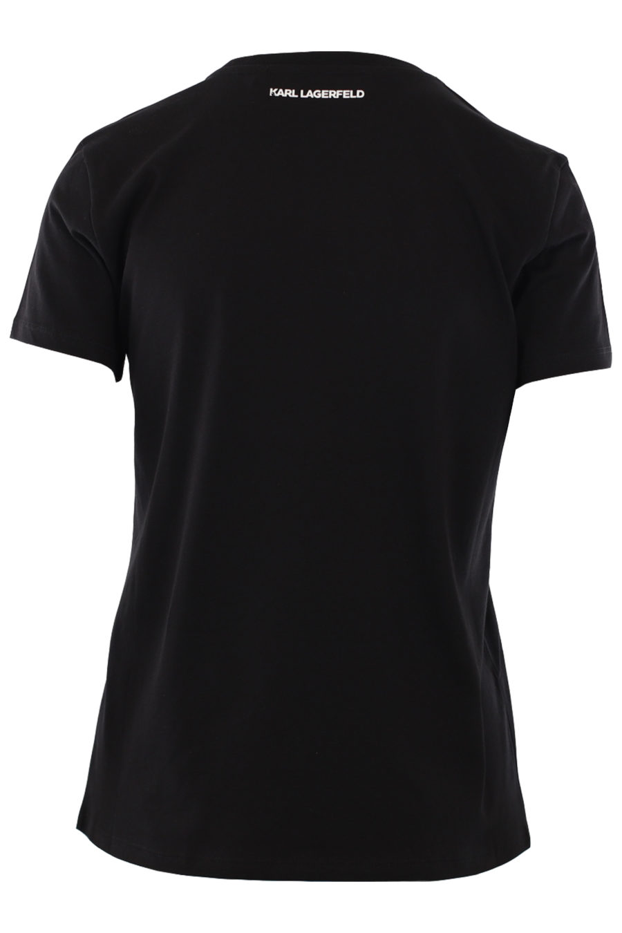 Camiseta negra con logo "karl" multicolor de goma - IMG 0822