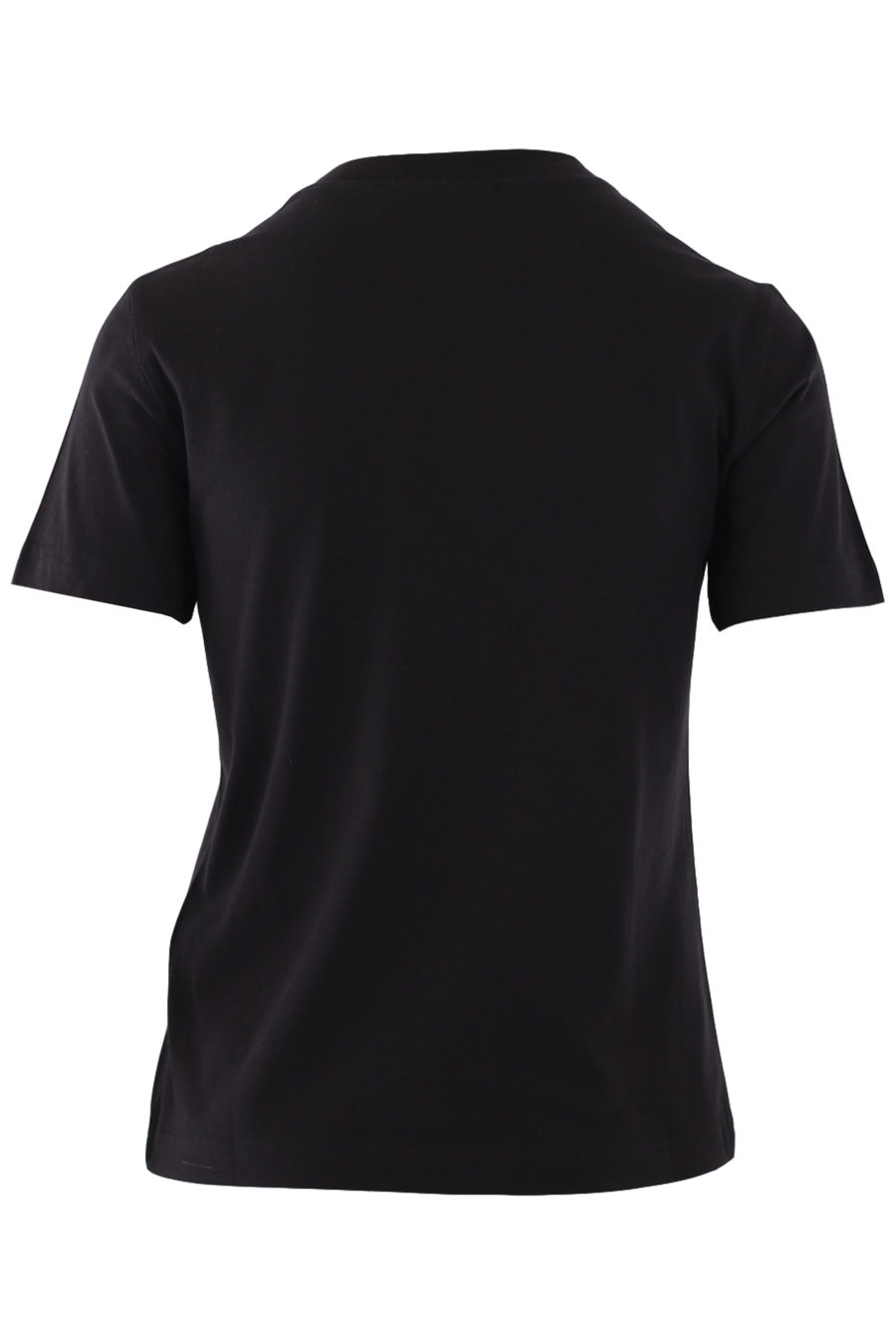 T-shirt preta com logótipo multicolorido no centro - IMG 0829