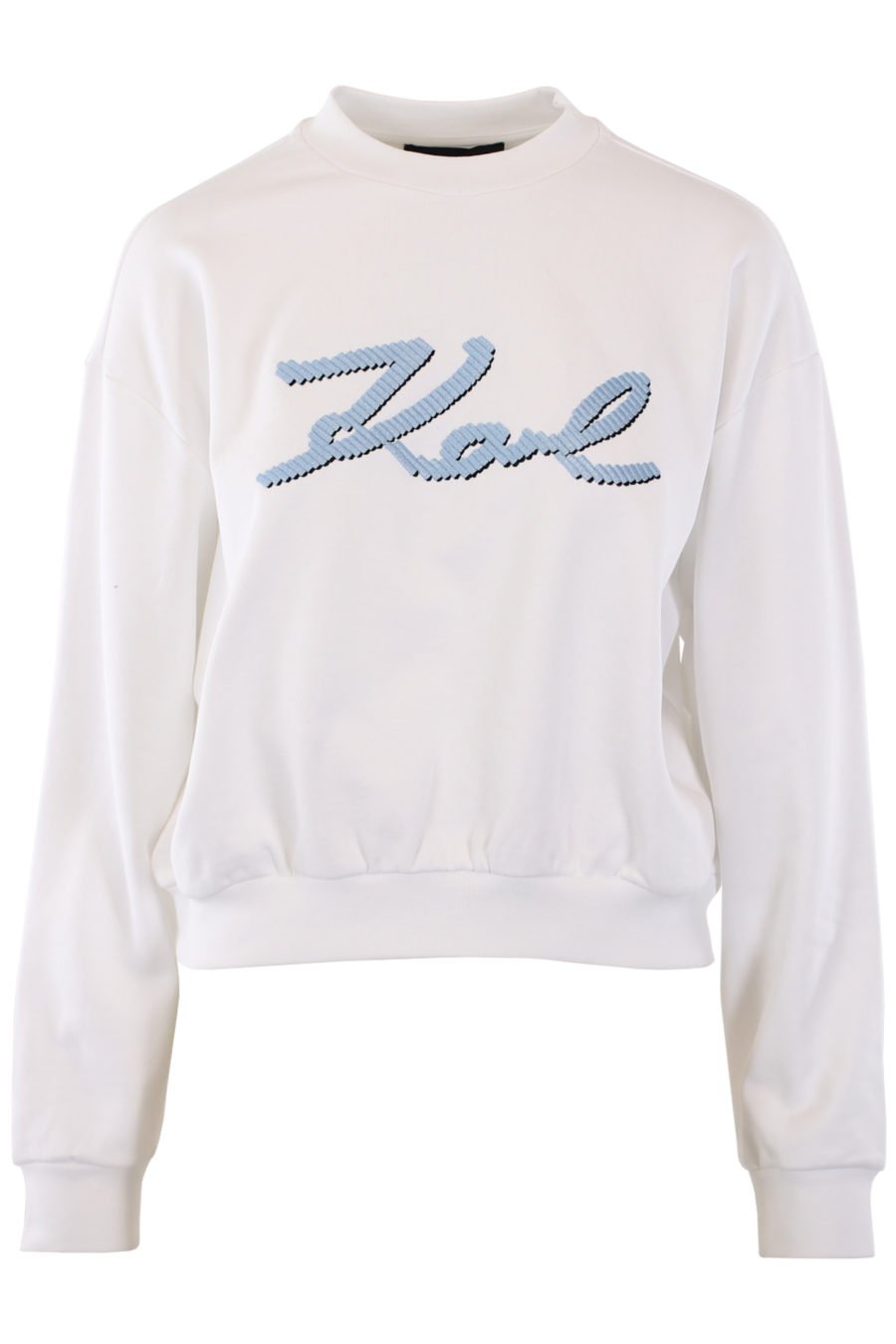 White sweatshirt with blue embroidered logo - IMG 0833