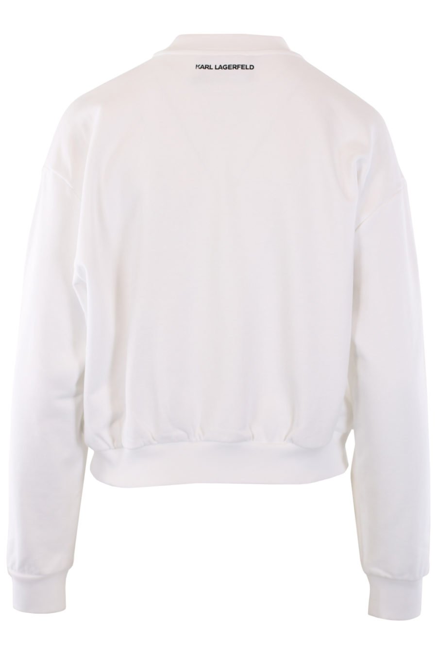 White sweatshirt with embroidered blue logo - IMG 0834