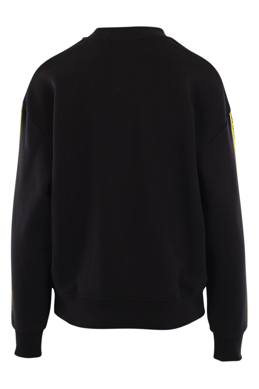 Schwarzes Unisex-Sweatshirt mit gelbem Bandlogo und "Smiley" - IMG 0889
