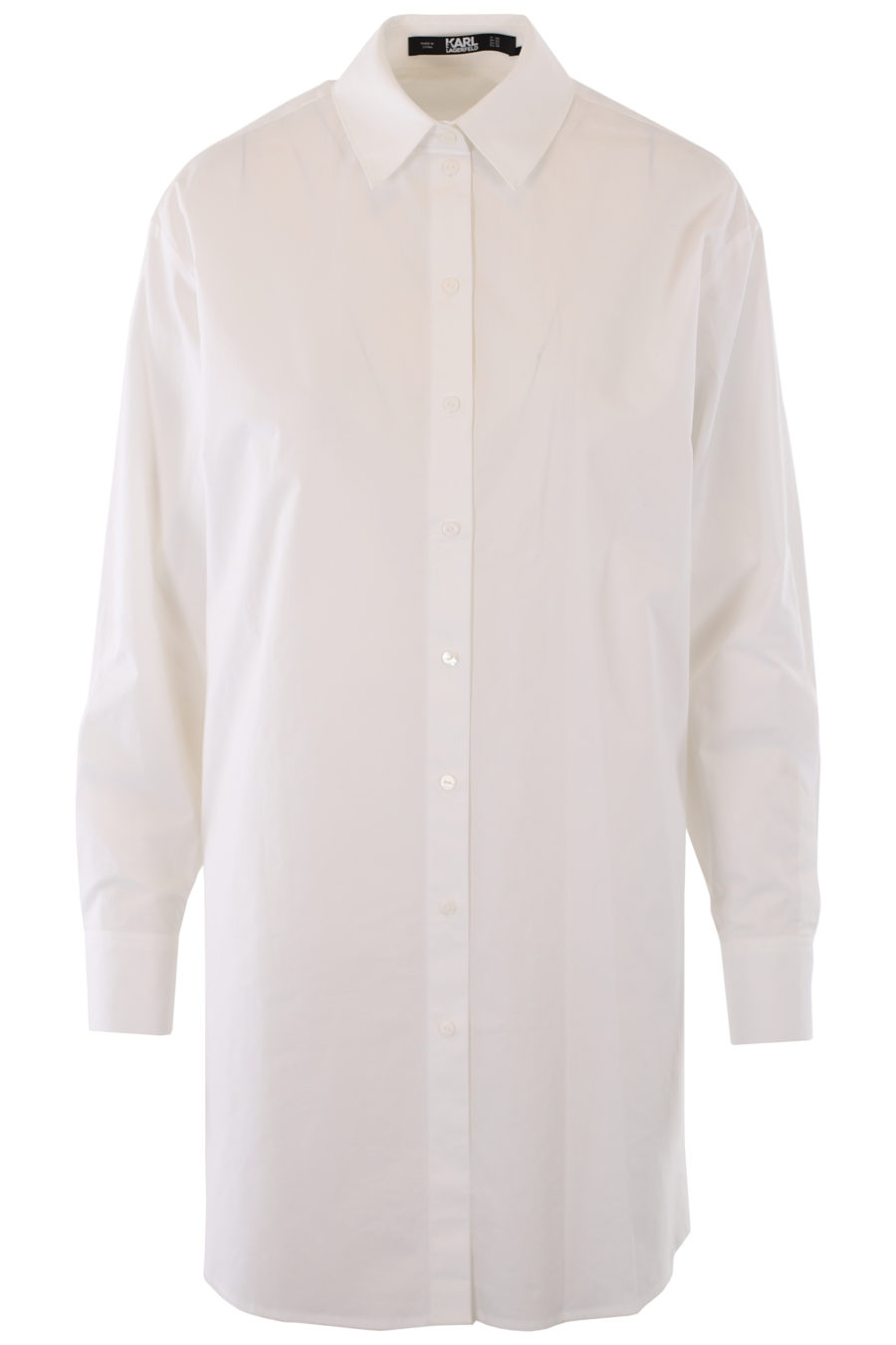 Long white shirt with logo and embroidered details - IMG 1242