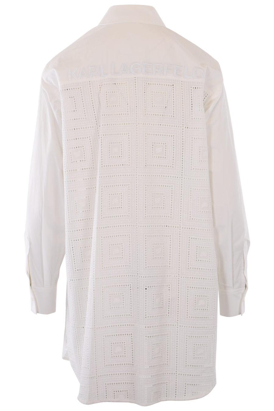 Long white shirt with logo and embroidered details - IMG 1246