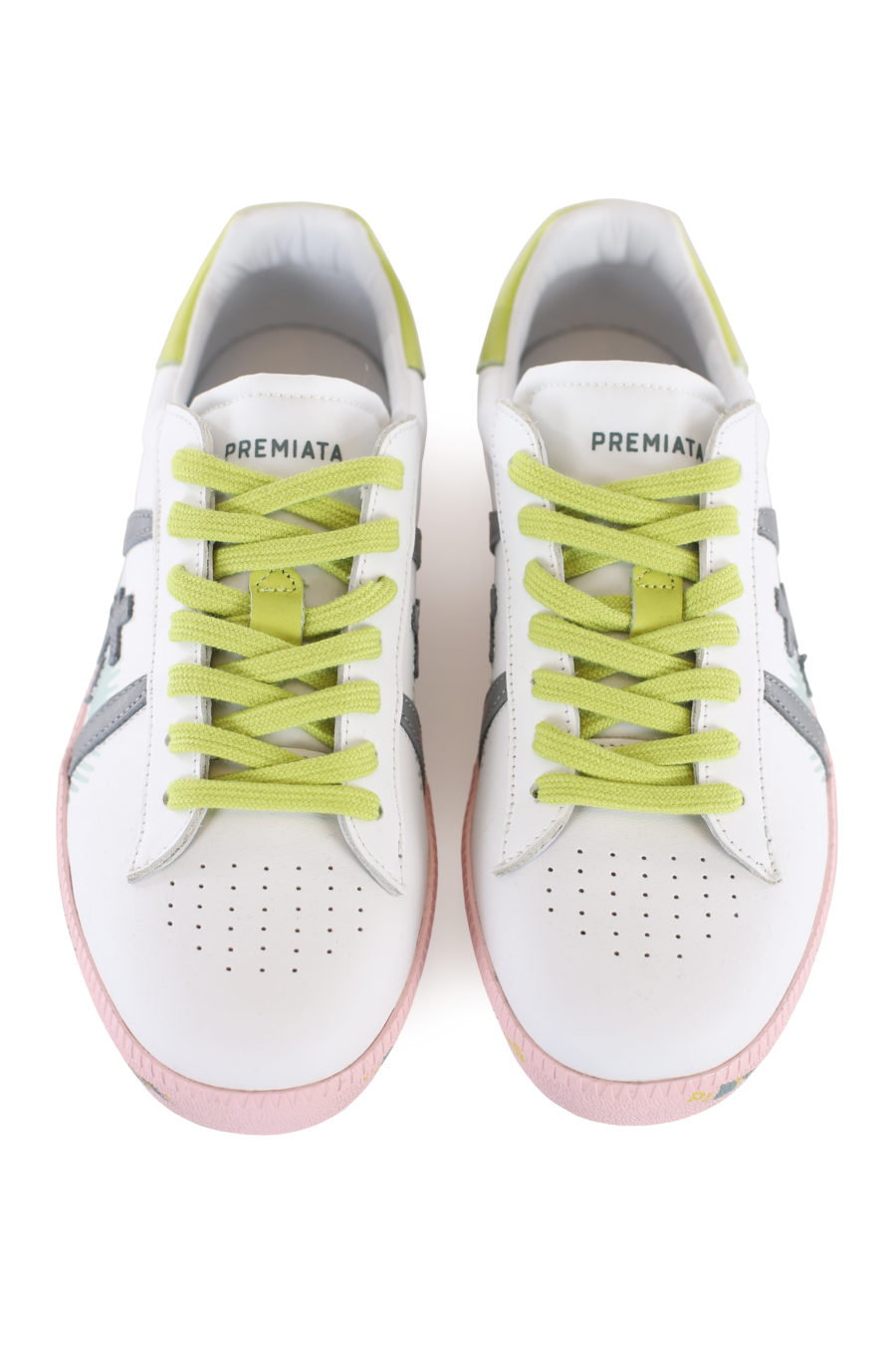 White trainers with green details and pink sole "Andyd" - IMG 1657