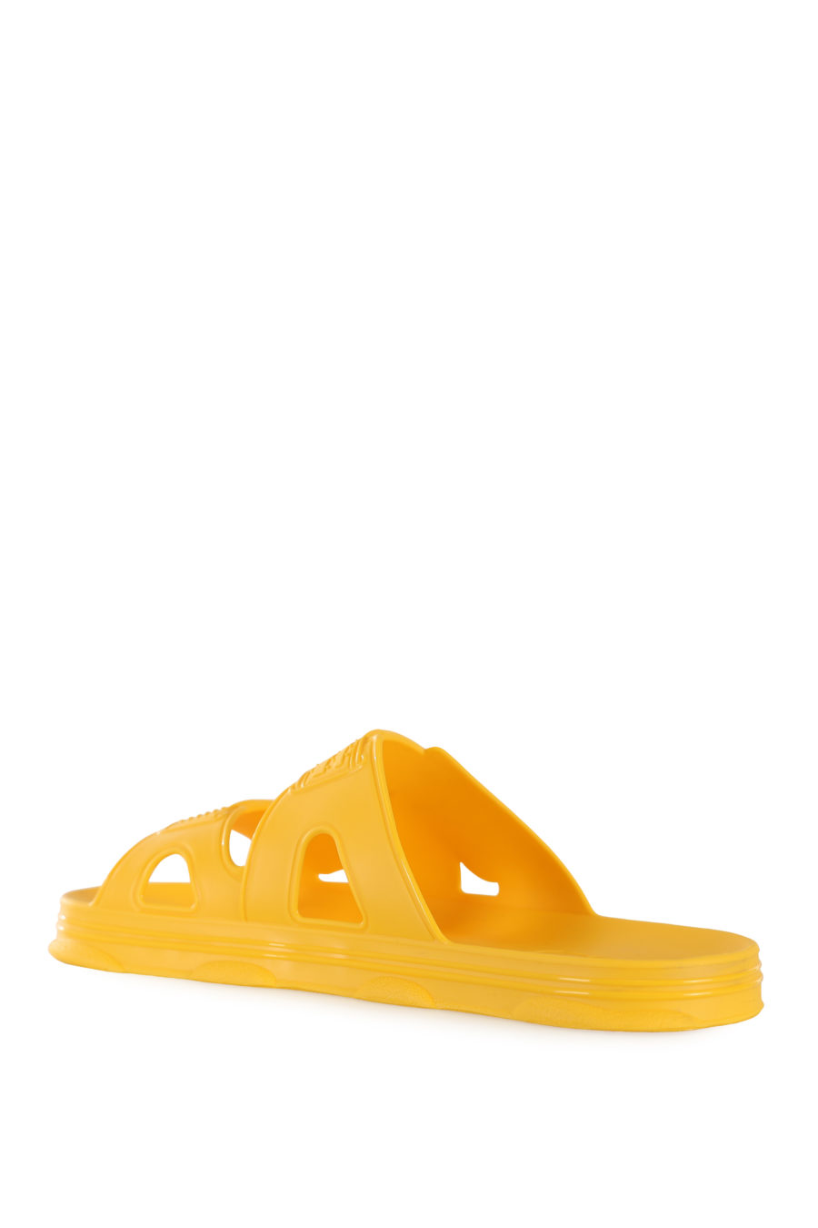 Yellow rubber flip flops with white logo - IMG 1686