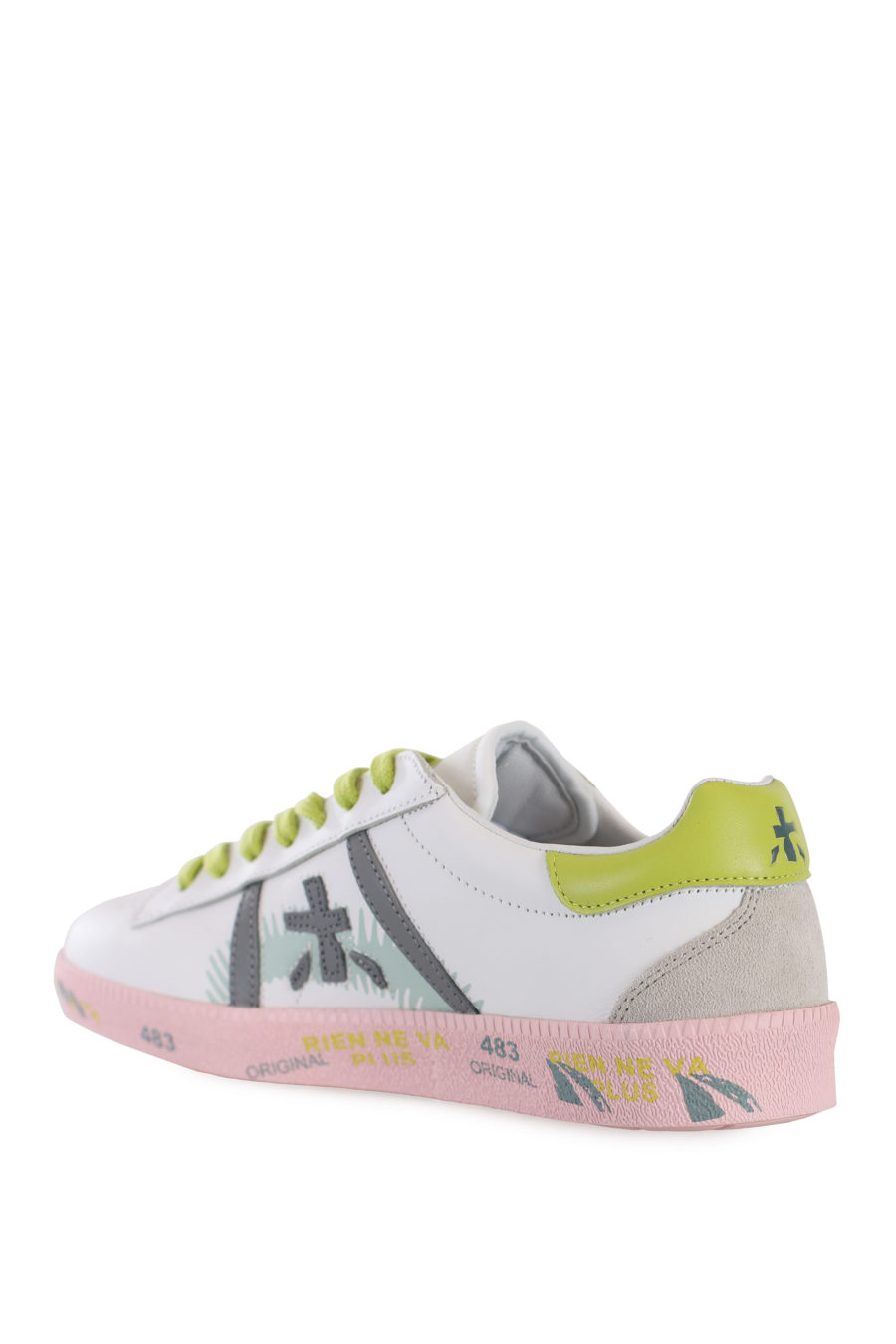 White trainers with green details and pink sole "Andyd" - IMG 1698