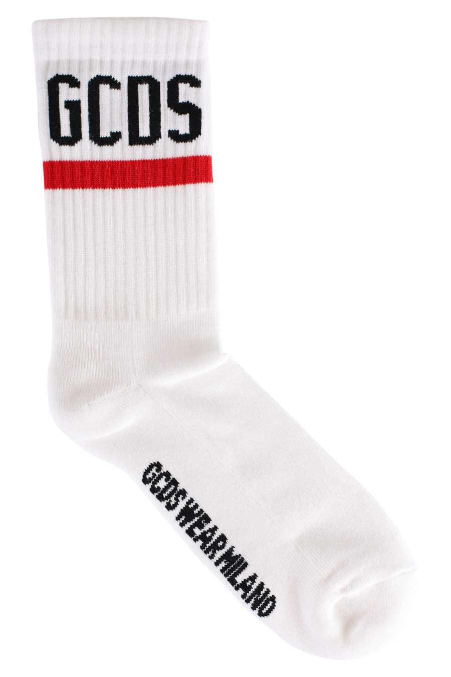 White socks with black logo and red line - IMG 1863