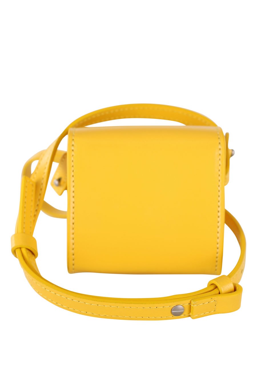 Yellow mini shoulder bag with metal lettering logo - IMG 1965