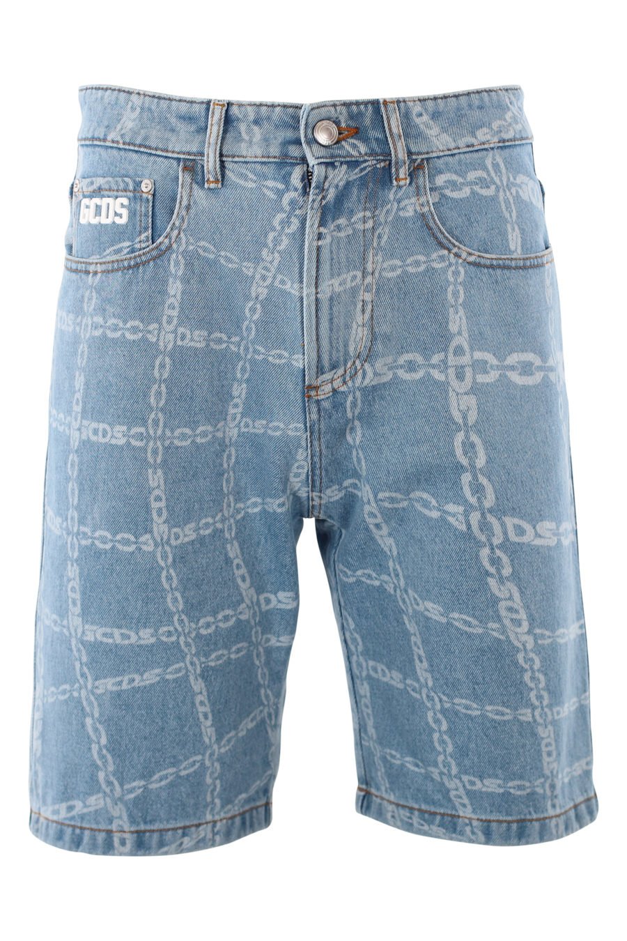 Pantalón corto azul con logo en goma y estampado blanco - IMG 2013