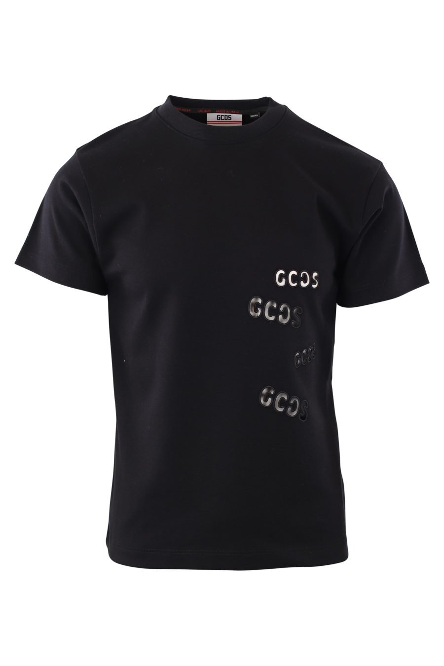 T-shirt noir avec logo creux - IMG 2045