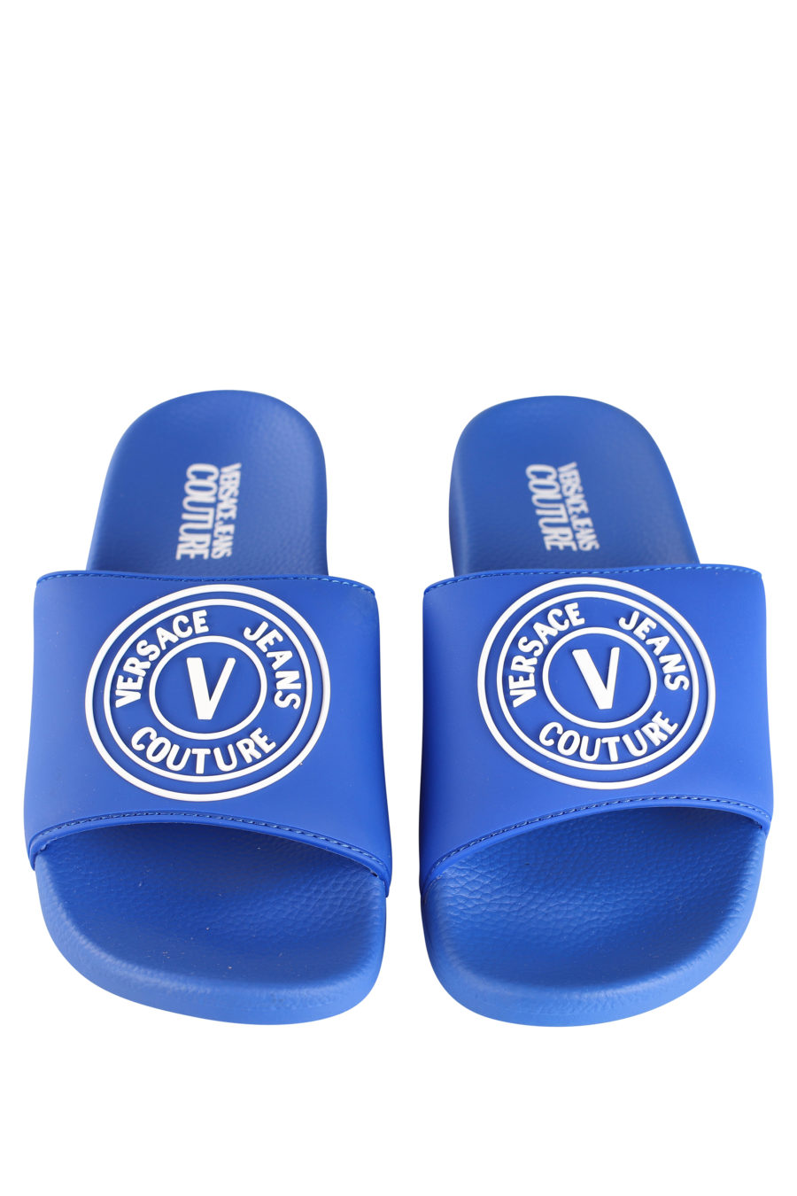 Blue flip flops with circle logo - IMG 9637