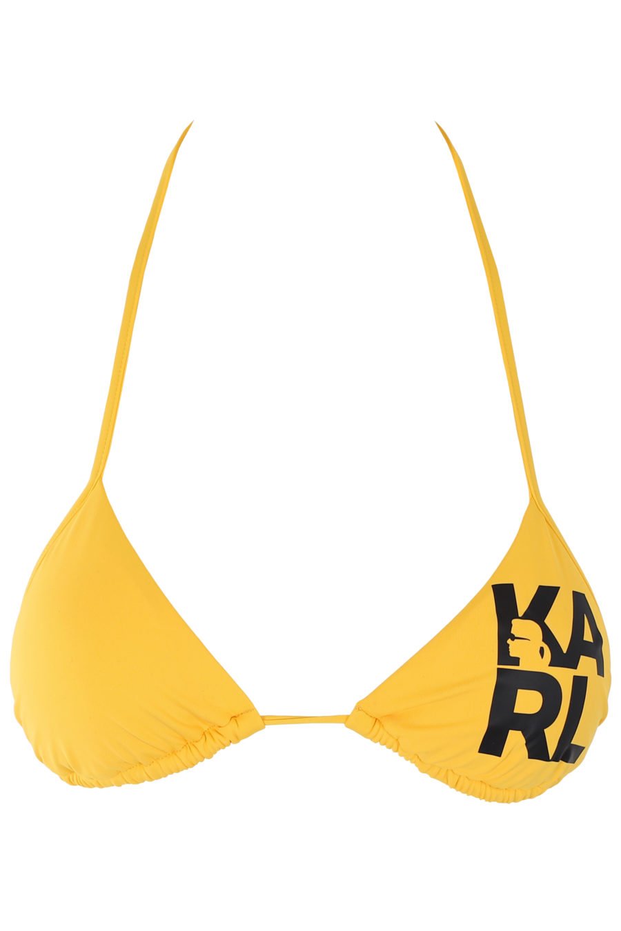Yellow bikini top with black logo - IMG 1189