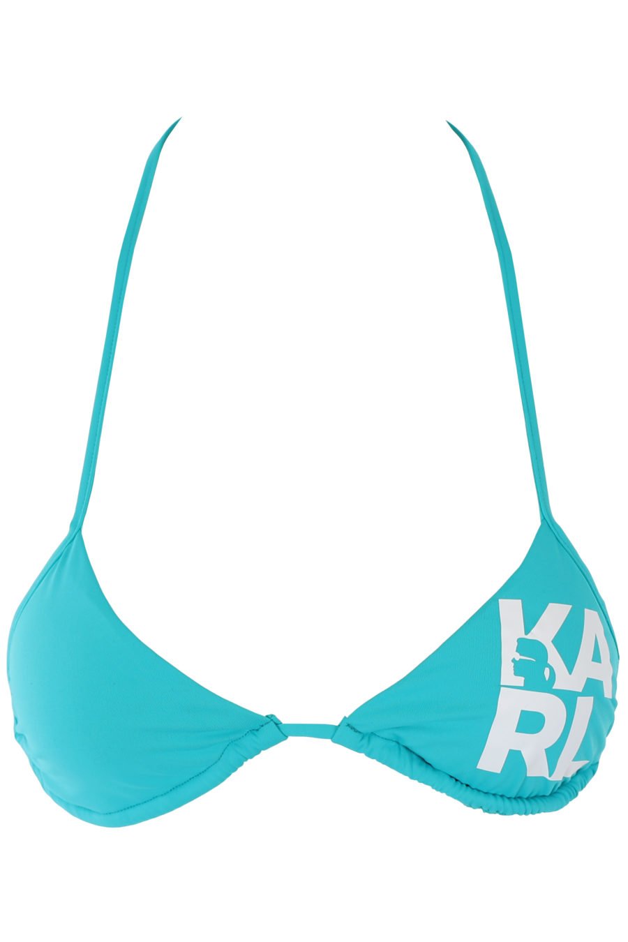 Top de bikini azul turquesa con logo blanco - IMG 1196