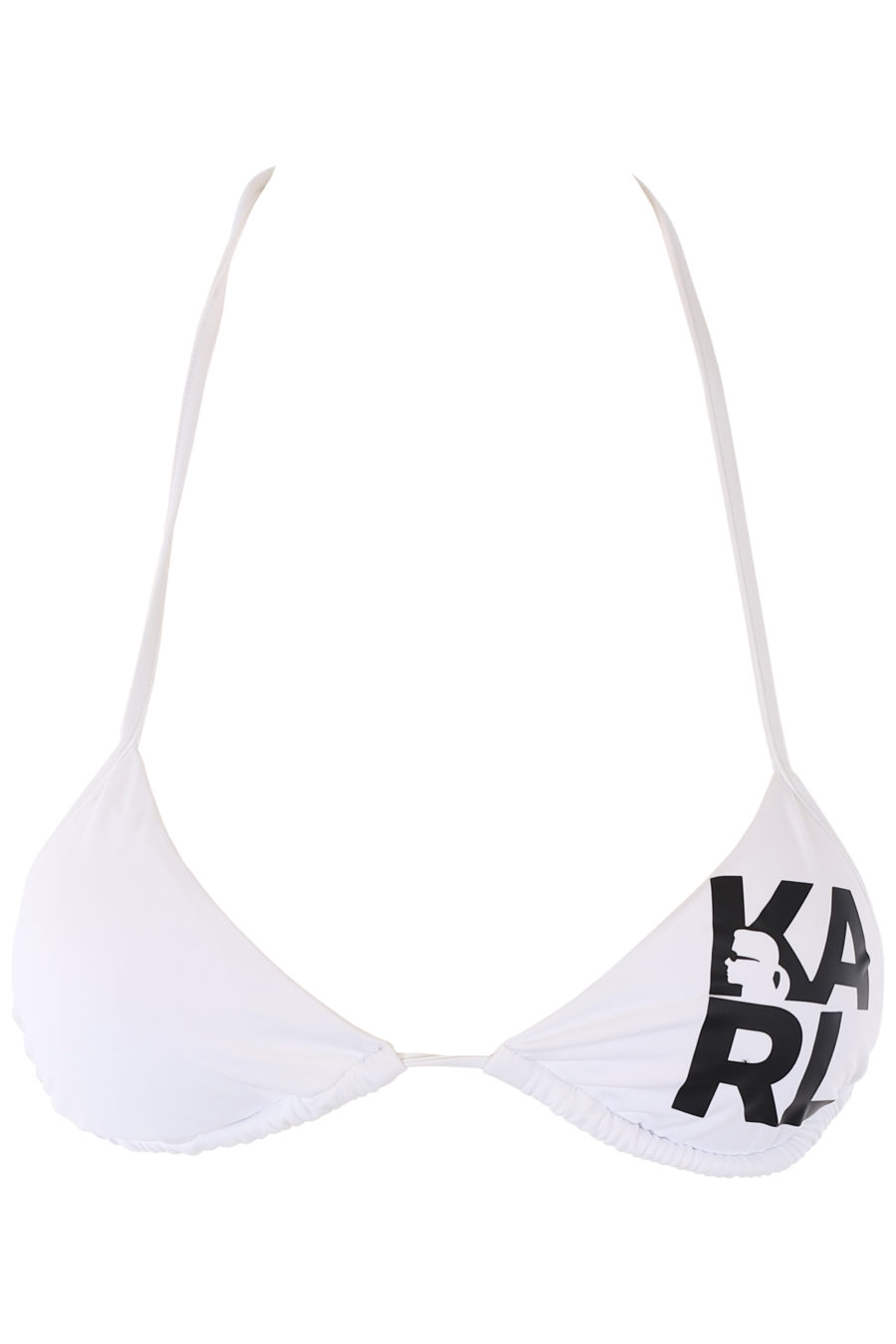 Weißes Bikinioberteil mit schwarzem Logo - IMG 1201