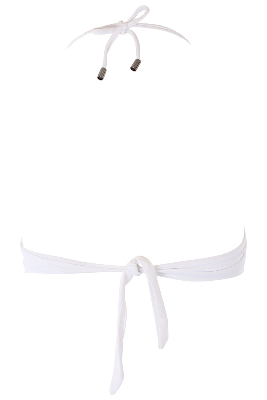 Haut de bikini droit blanc bicolore avec logo noir - IMG 1209
