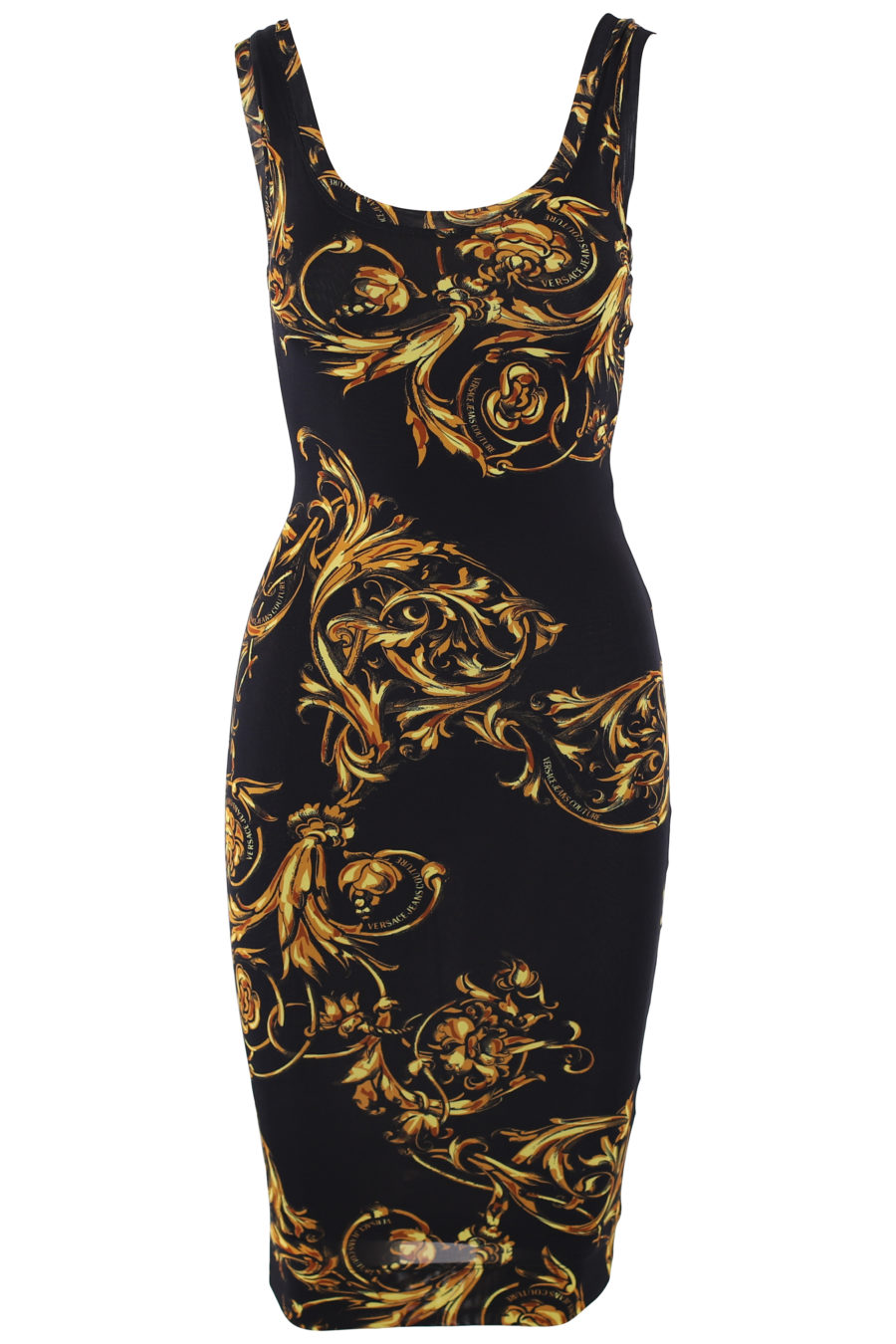 Black elastic dress with baroque print - IMG 1269