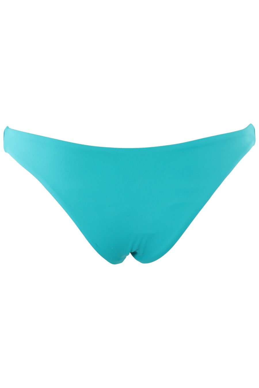 Turquoise blue swimming costume with small metal lettering logo - IMG 1311