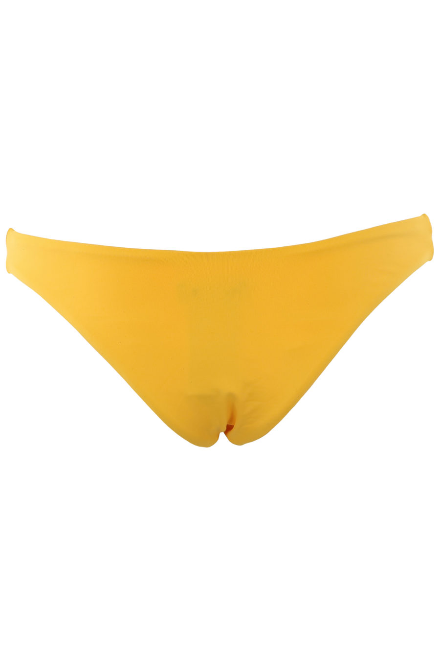 Yellow swimming costume with small metal lettering logo - IMG 1314