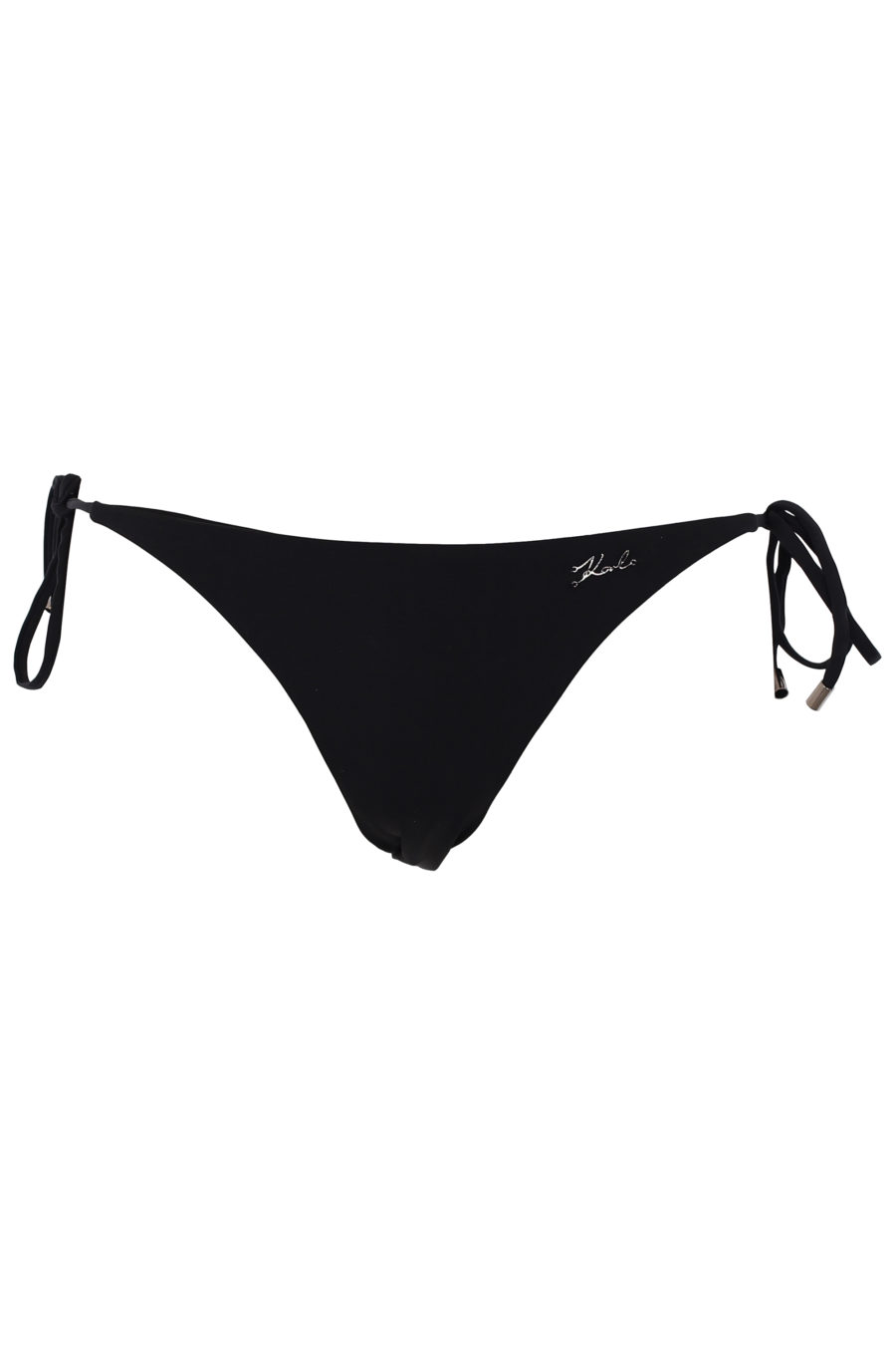 Braguita de bikini negra con cordones y logo "lettering" de metal pequeño - IMG 1332