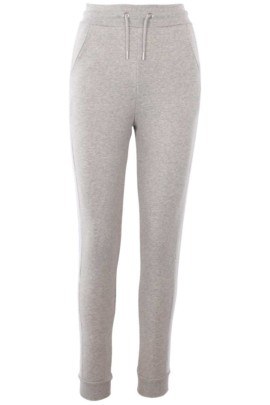 Tracksuit bottoms grey with lace effect logo - IMG 1350