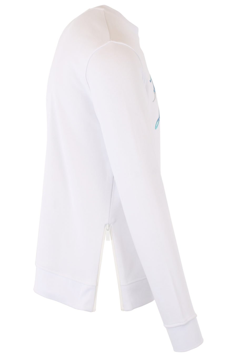 Weißes Sweatshirt mit mehrfarbigem blauem Logo - IMG 1386