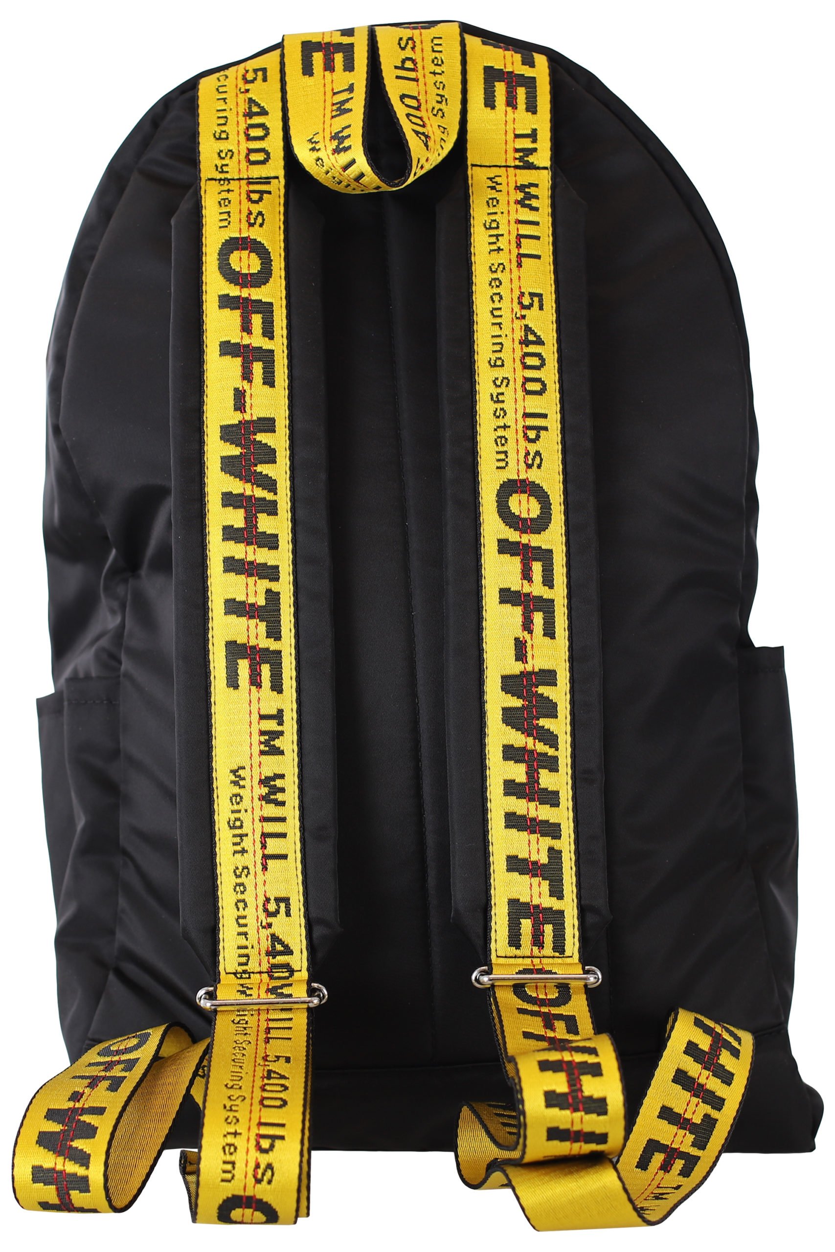 Off-White - Black backpack with white arrows logo and straps - BLS Fashion