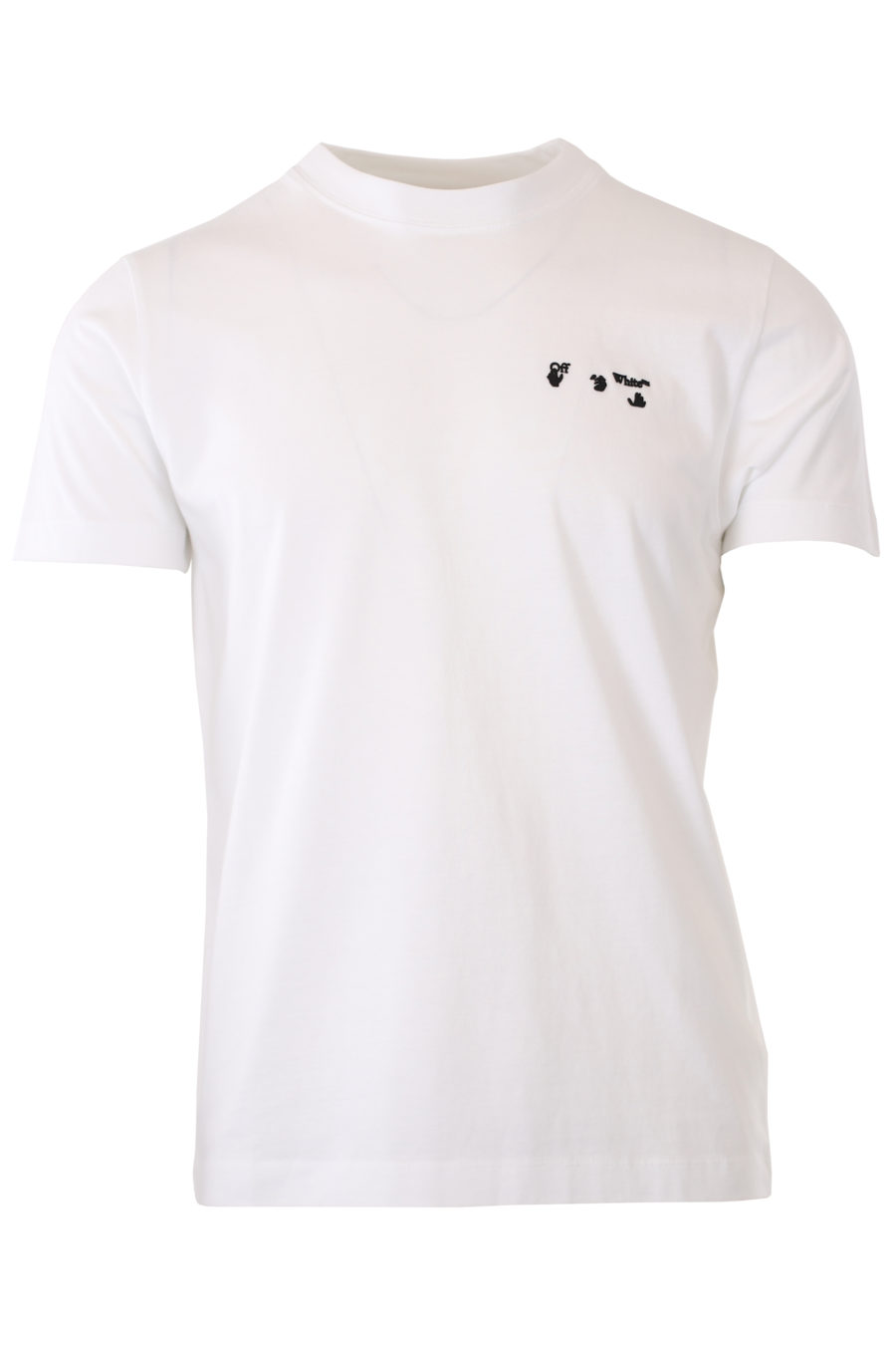 T-shirt blanc avec petit logo en noir - IMG 2340