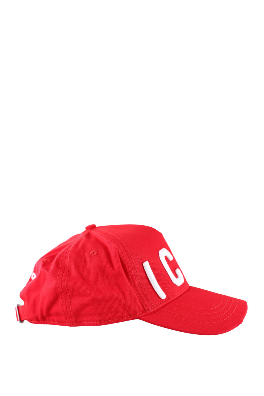 Adjustable red cap with white "icon" logo - IMG 0060