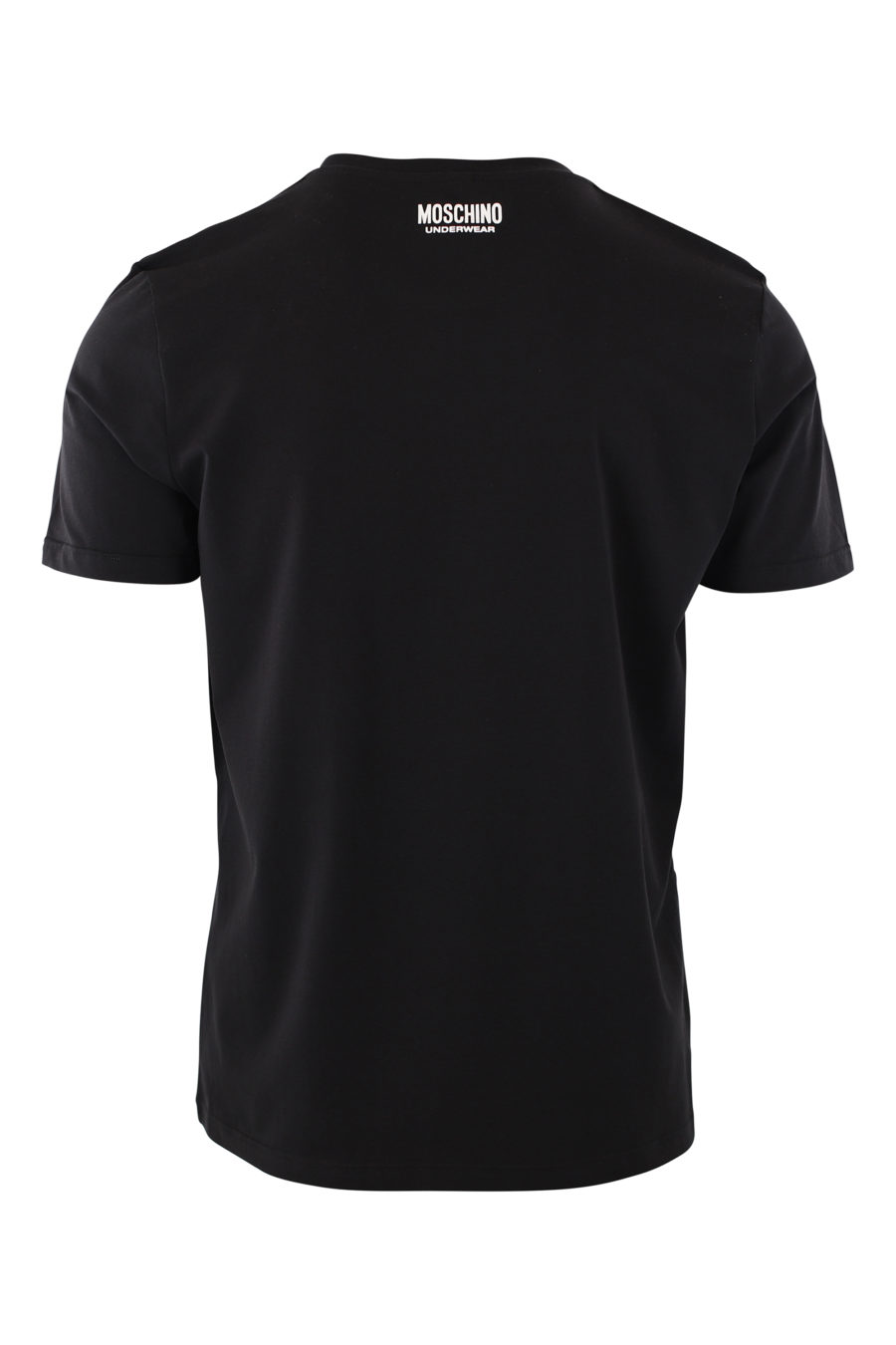 Camiseta negra con logo blanco en cinta en hombros - IMG 2435