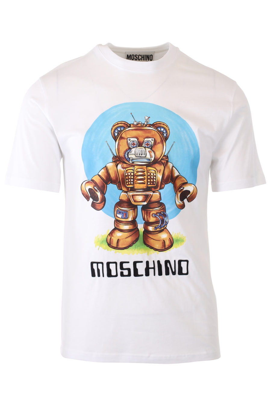 Weißes T-Shirt mit Roboterbären-Logo - IMG 9283