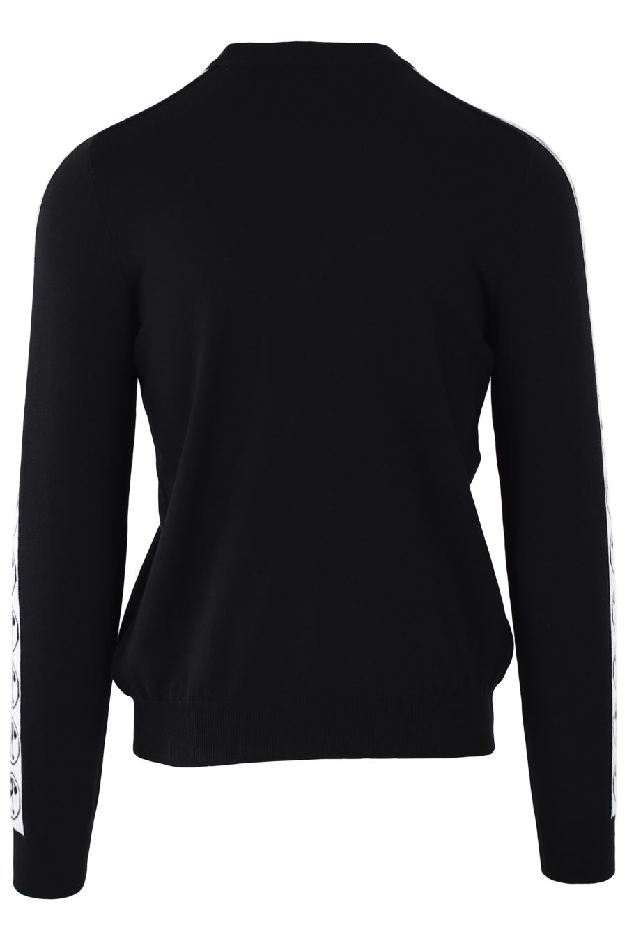 Schwarzer Pullover mit doppeltem Fragezeichen und Ärmelband - IMG 9299