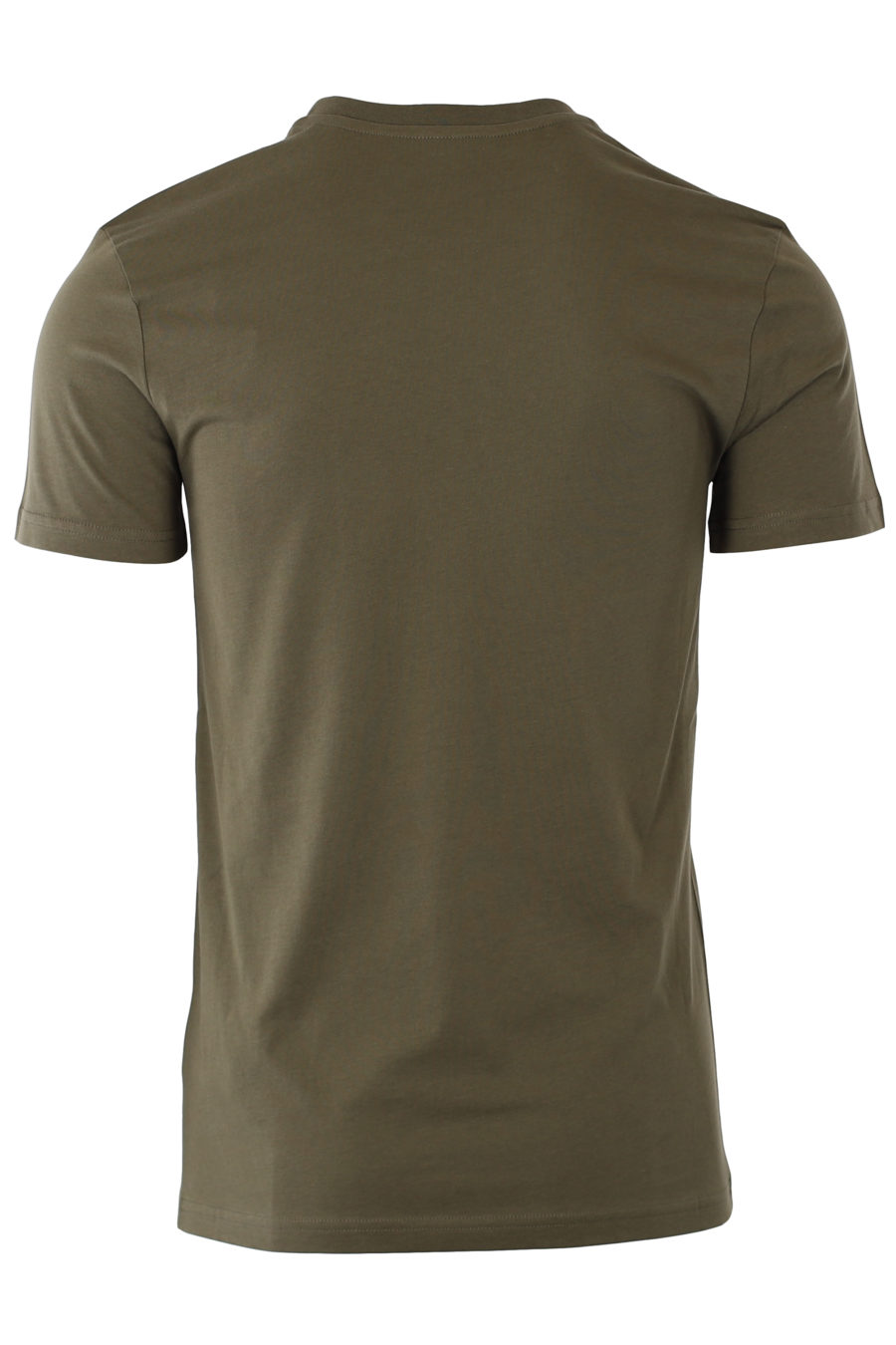 Military green T-shirt with black "fantasy" logo - IMG 9322