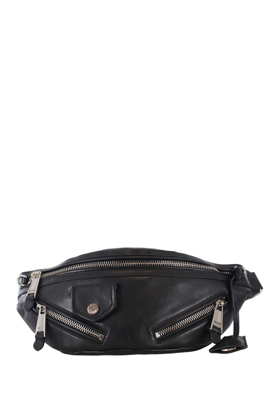 Black biker bum bag in calfskin - IMG 9368