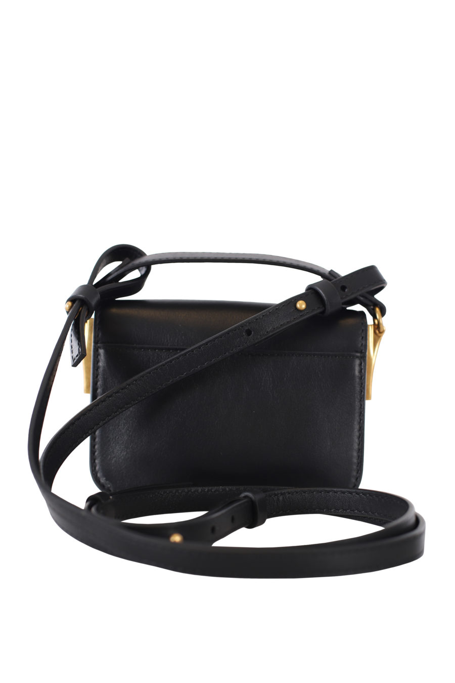 Black crossbody bag with gold detail - IMG 9383