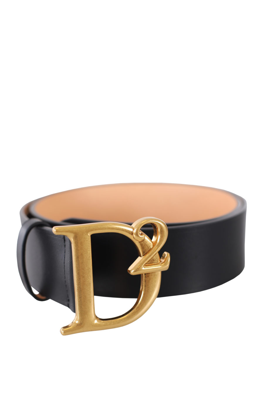 Cinturón negro con logo "D2" dorado - IMG 9408