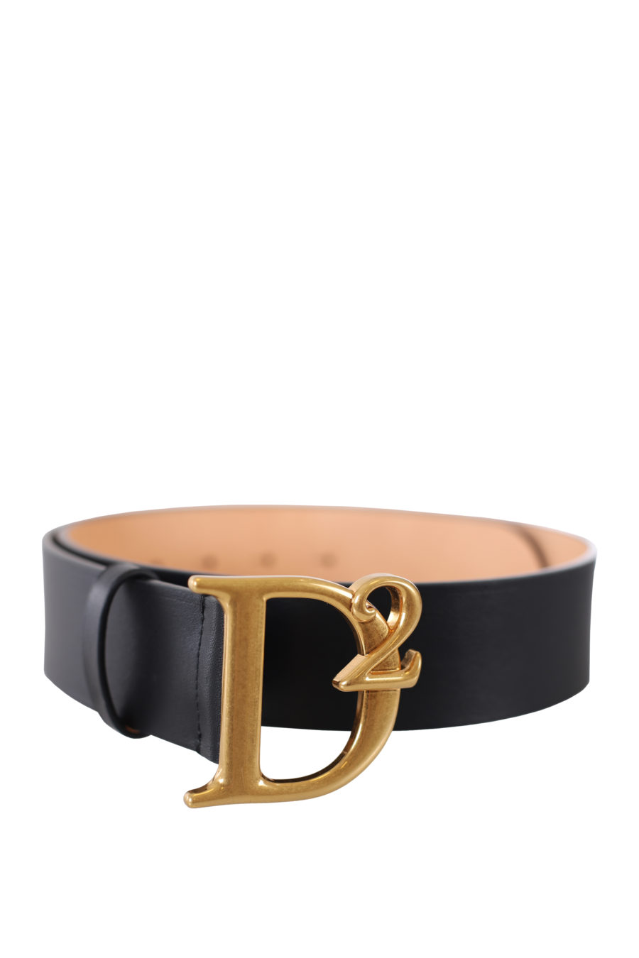 Cinturón negro con logo "D2" dorado - IMG 9410