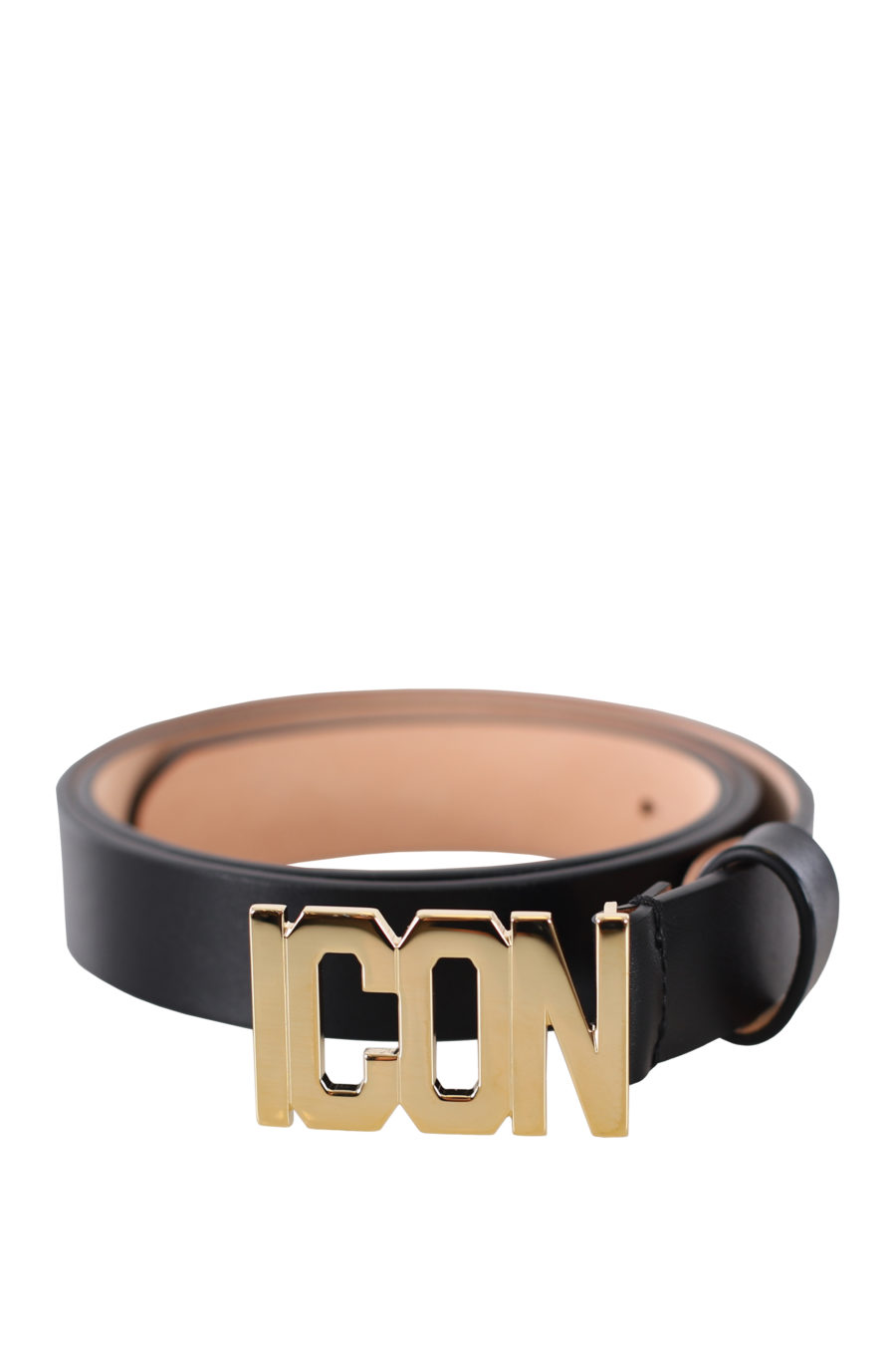 Cinturón negro con logo "icon" dorado - IMG 9412